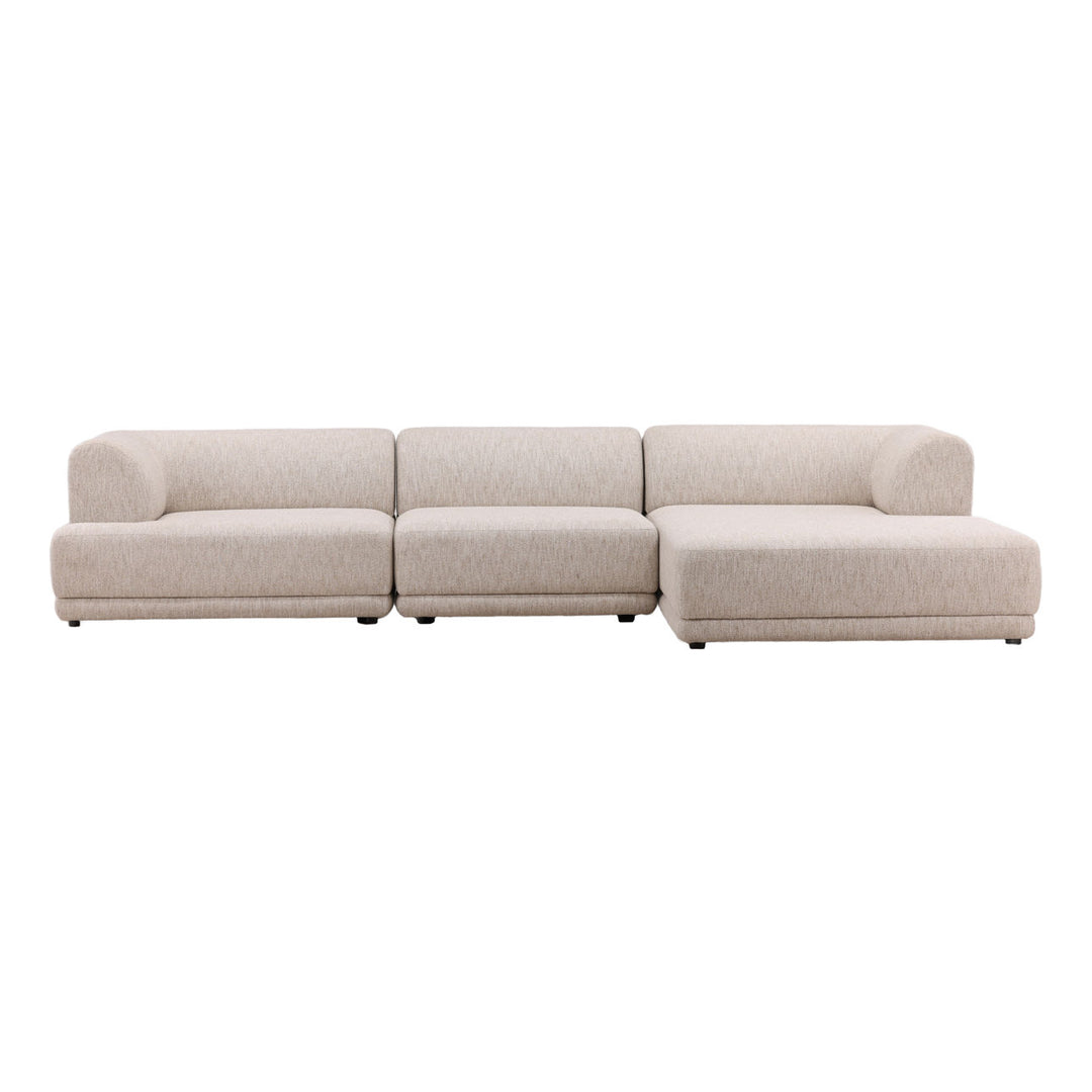 Harwell Sand Chaise Sectional, front view