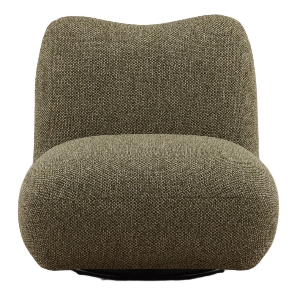 Wilder Green Chenille Swivel Chair, front view