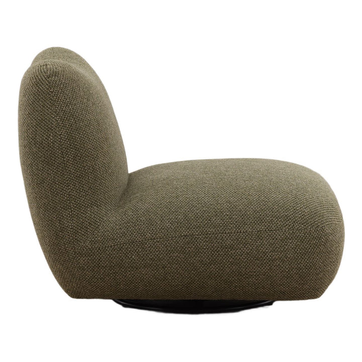 Wilder Green Chenille Swivel Chair, profile view