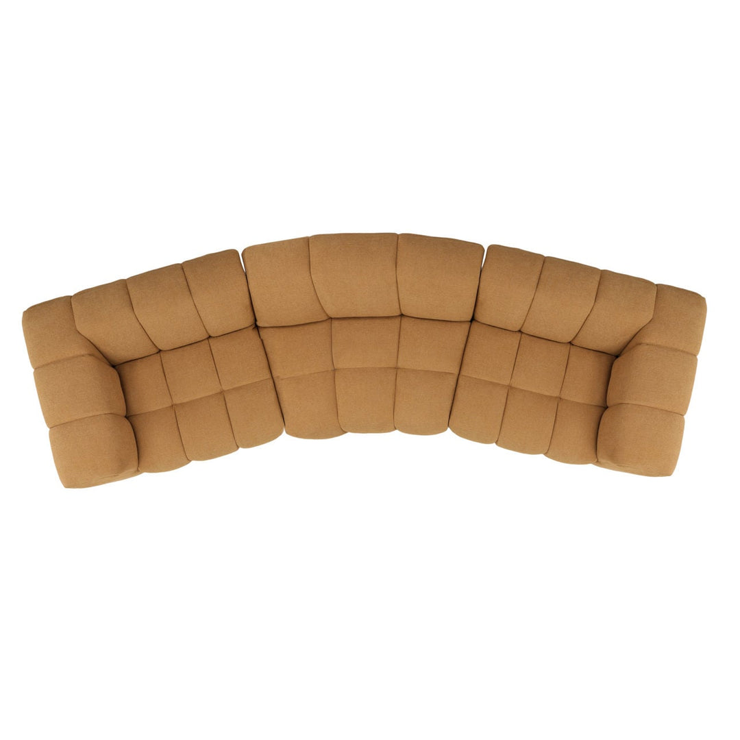 Tiellen Brown Woven Sofa, overhead view