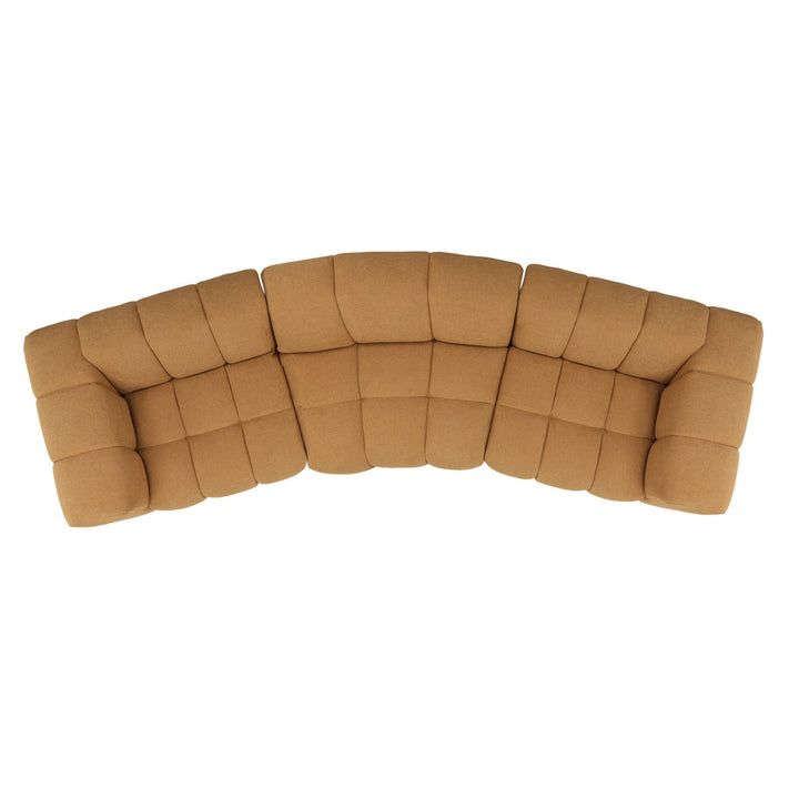 Tiellen Brown Woven Sofa, overhead view