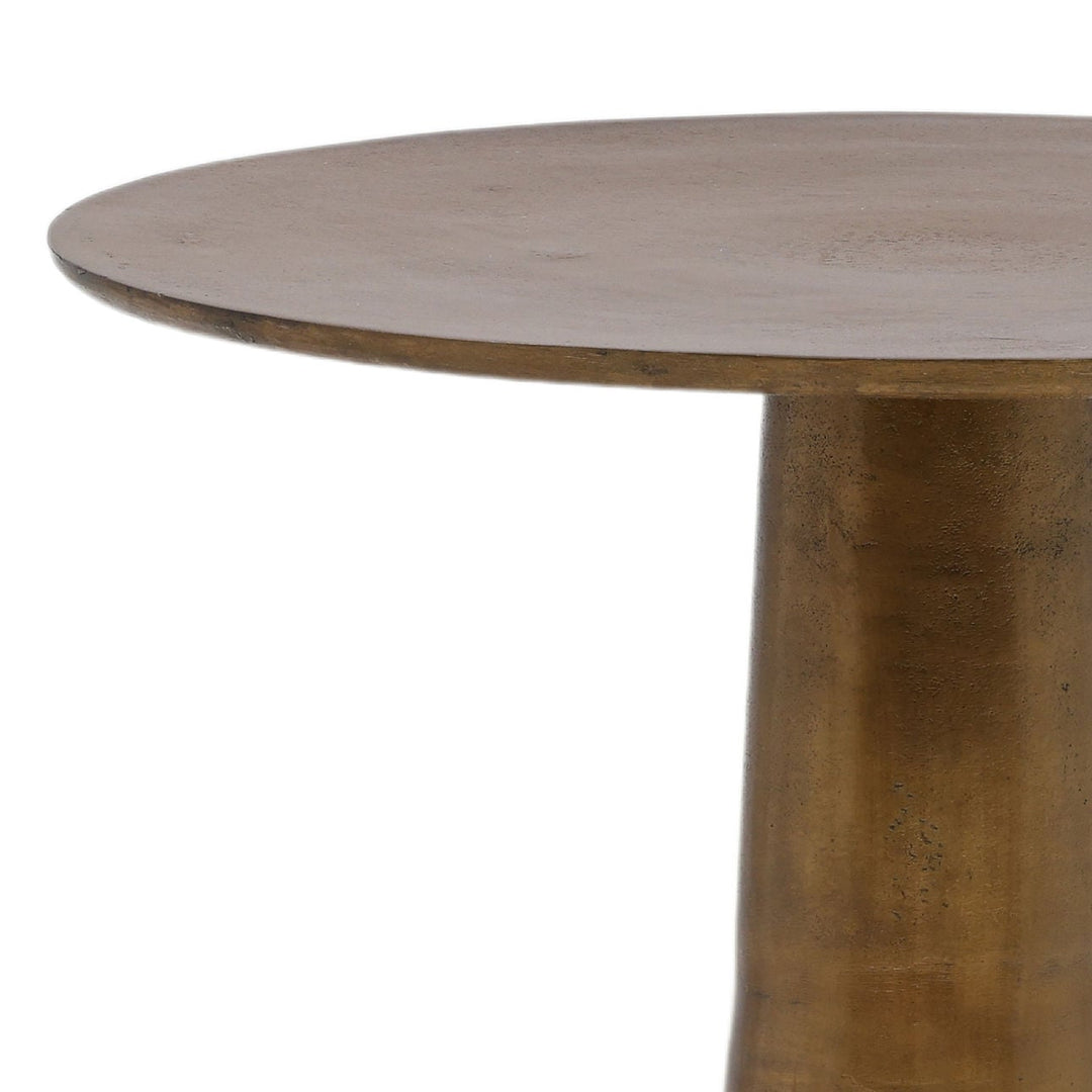 Galen Brass-Finish Side Table, 19" W × 29" H, detail 2 view