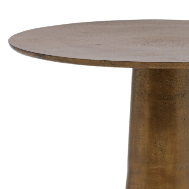 Galen Brass-Finish Side Table, 19" W × 29" H, detail 2 view