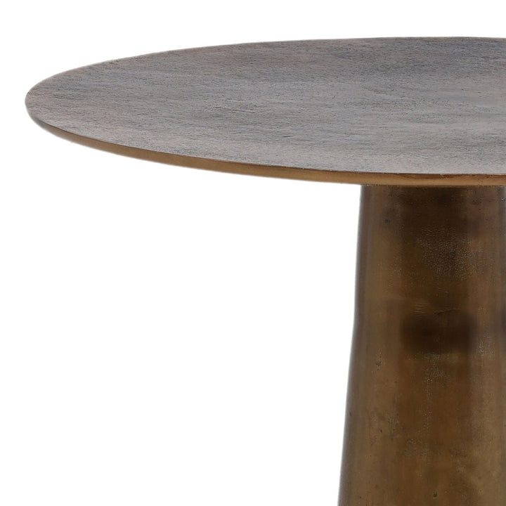 Galen Brass-Finish Side Table, 21.5" W × 26" H, detail 2 view