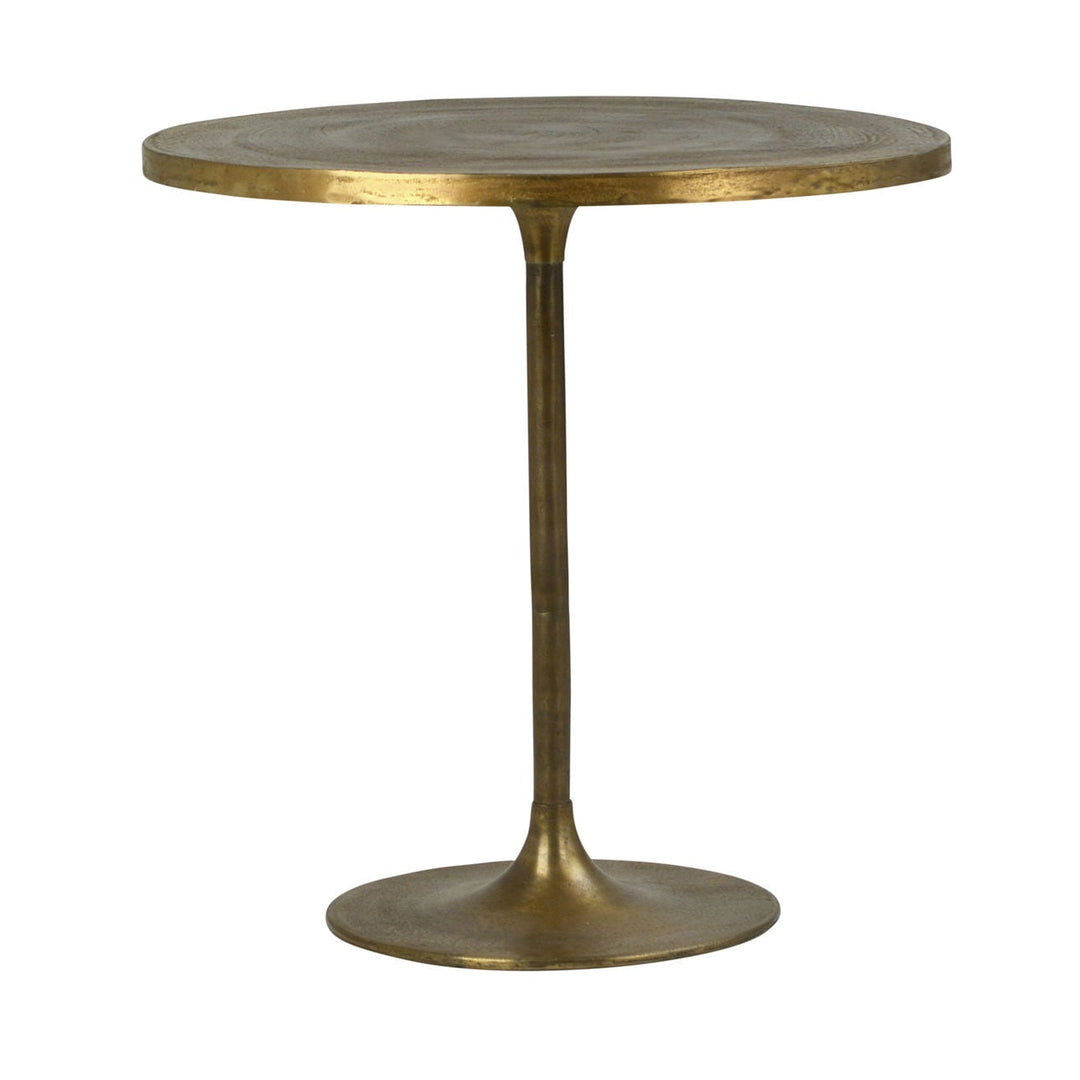 Hevren Antique Brass Bistro Table, three-quarter studio view