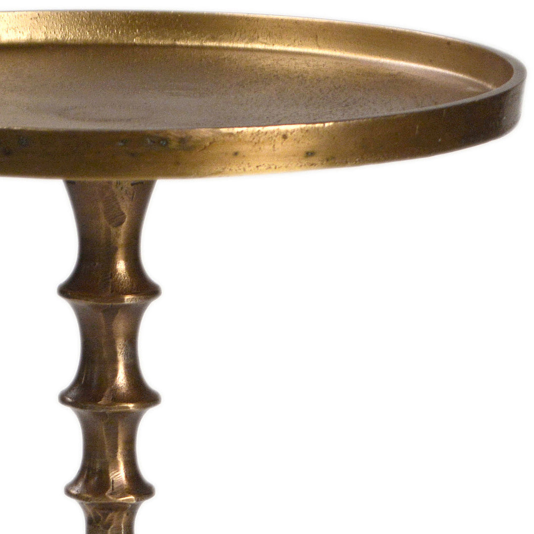Braden Brass-Finish Side Table, detail 1 view
