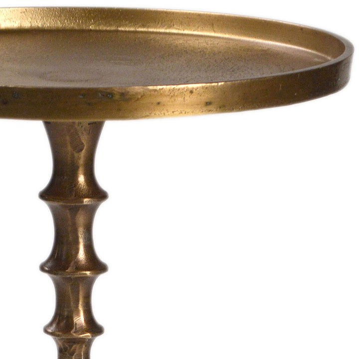 Braden Brass-Finish Side Table, detail 1 view