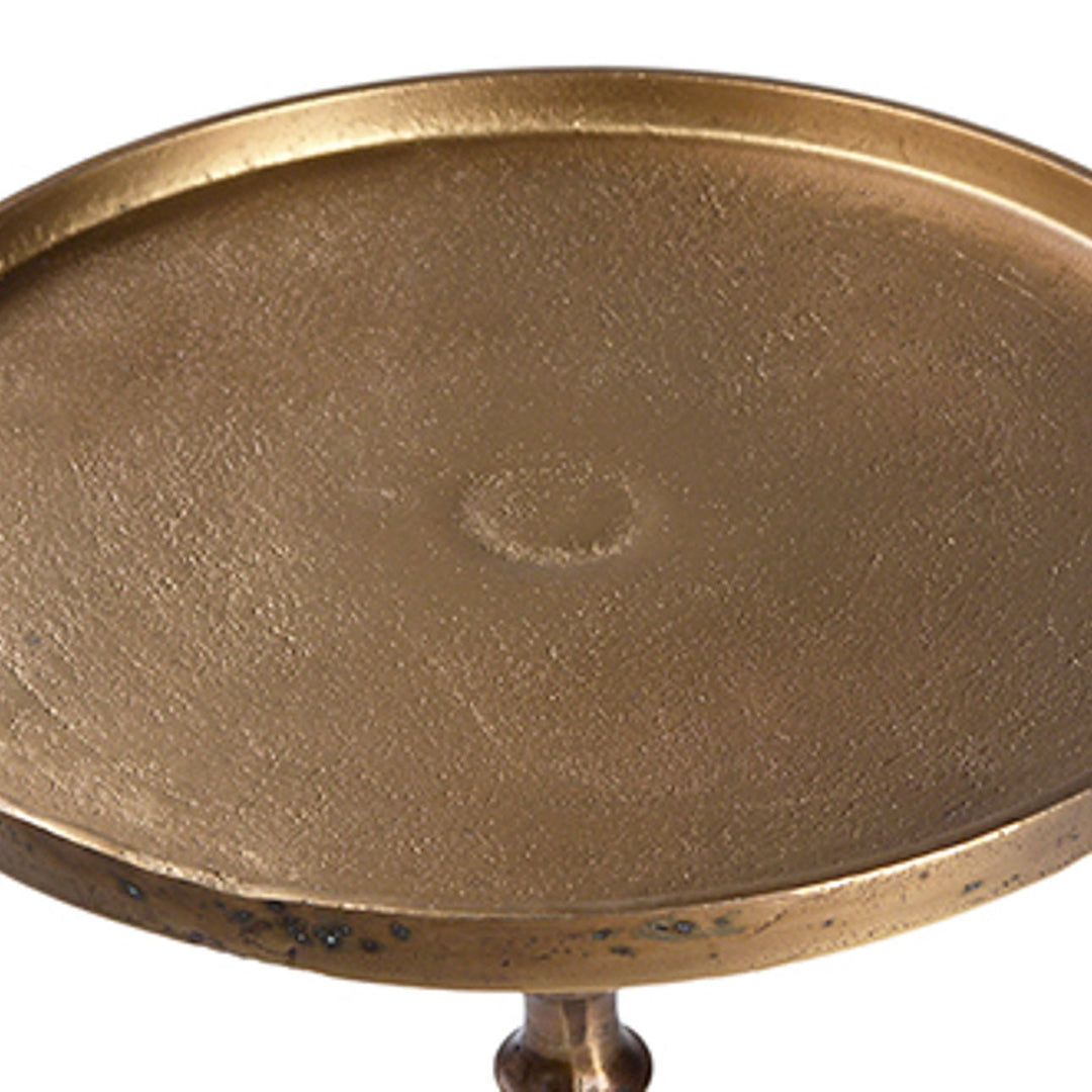 Braden Brass-Finish Side Table, front view