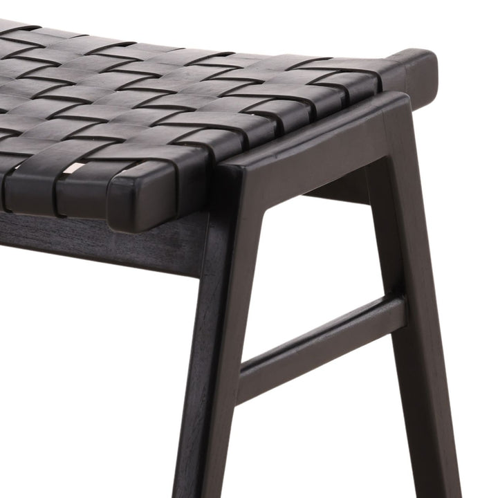 Lucia Leather Ottoman, detail 1 view