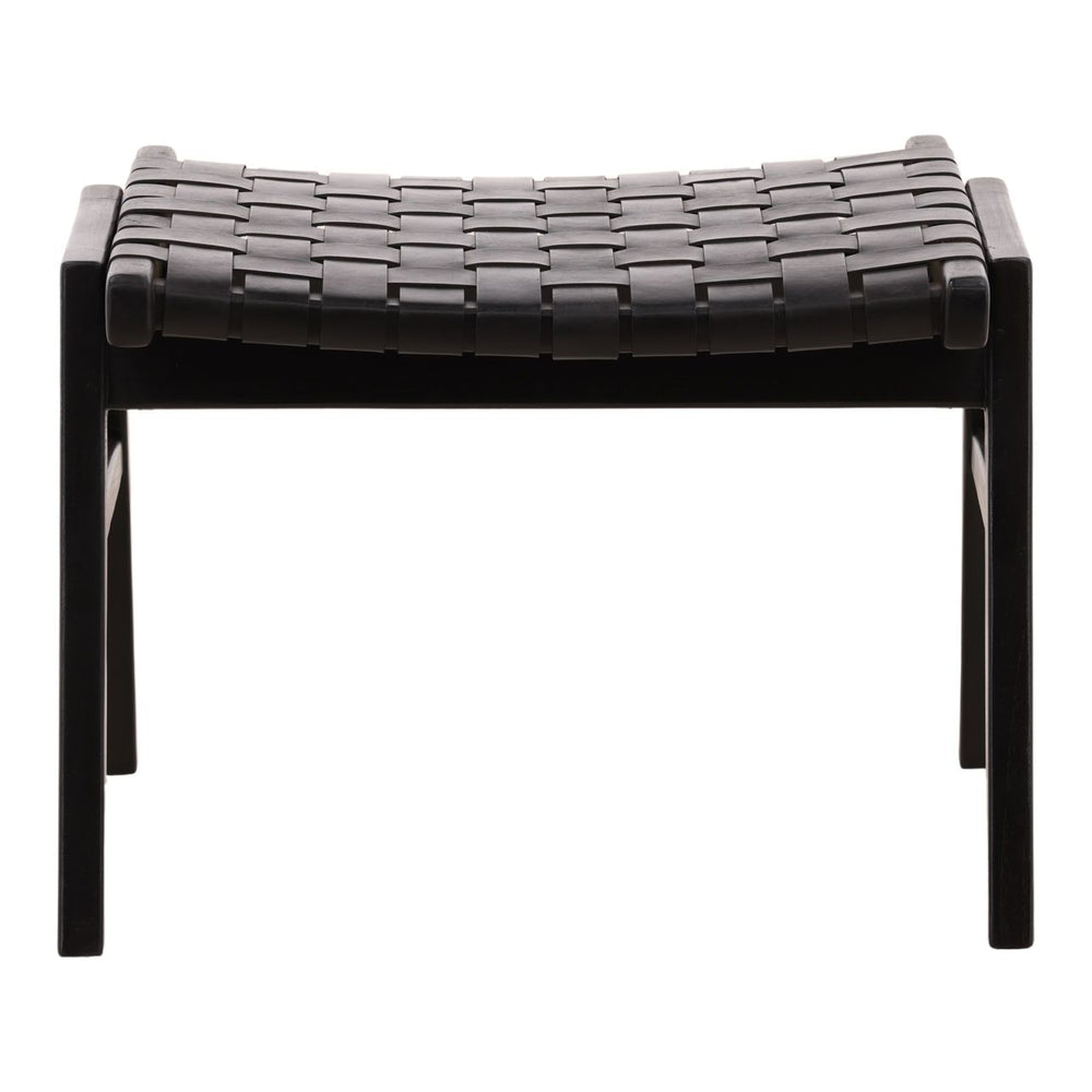Lucia Leather Ottoman, front view
