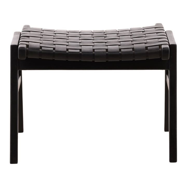 Lucia Leather Ottoman, front view