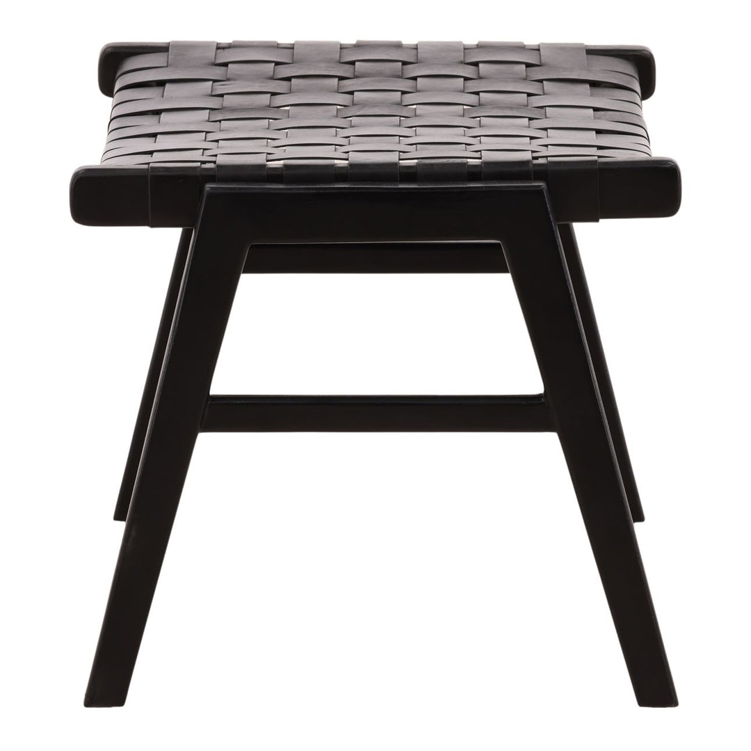 Lucia Leather Ottoman, profile view