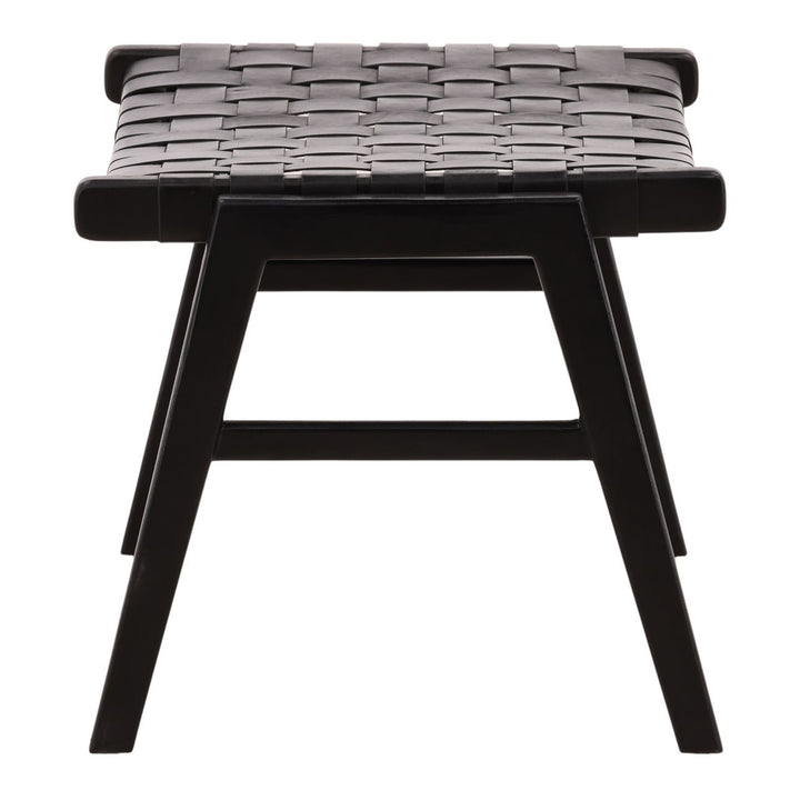 Lucia Leather Ottoman, profile view