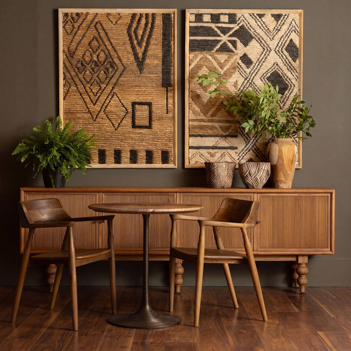Leighton Leather and Teak Dining Chairs, Set of 2, Brown, alternate lifestyle view 2