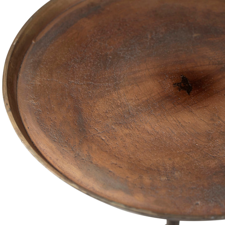 Aspen Brass-Finish Side Table, detail 1 view