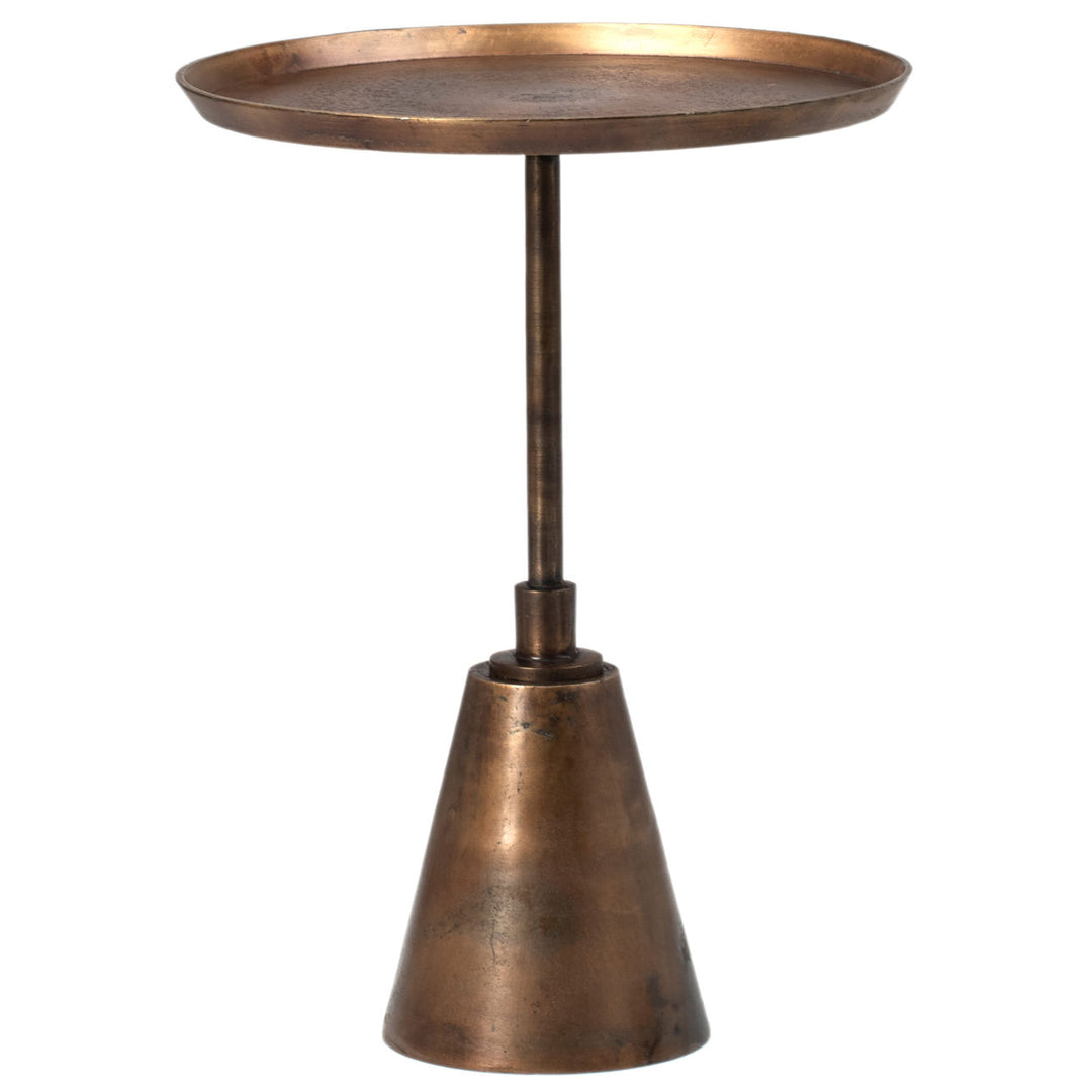 Aspen Brass-Finish Side Table, three-quarter studio view