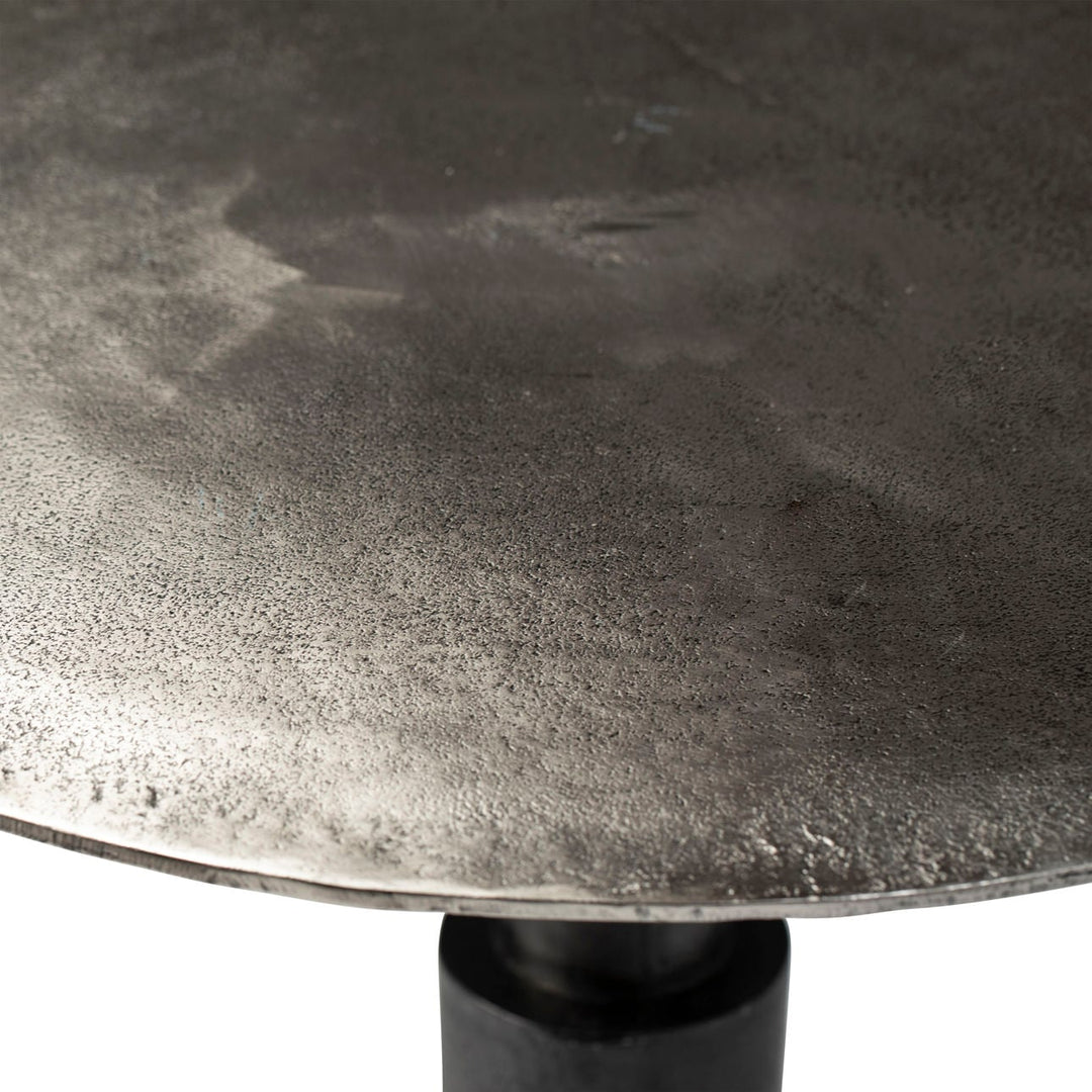 Higren Nickel Cast Aluminum Bistro Table, detail 1 view