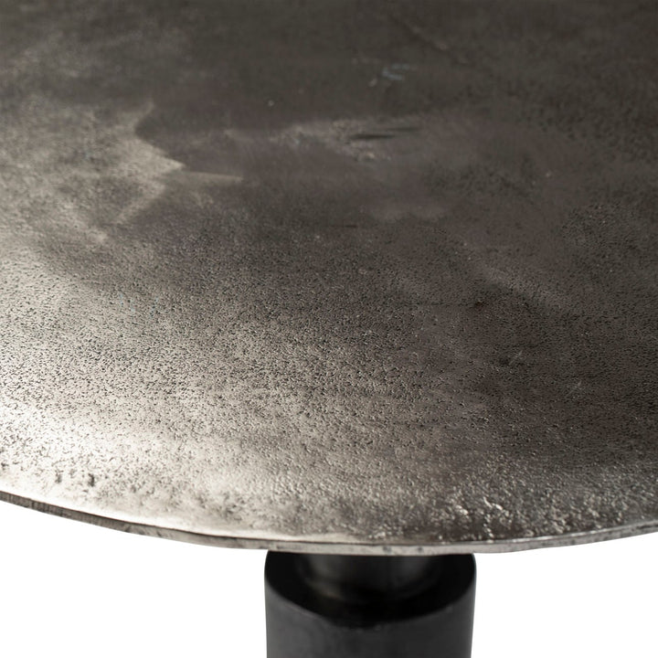 Higren Nickel Cast Aluminum Bistro Table, detail 1 view