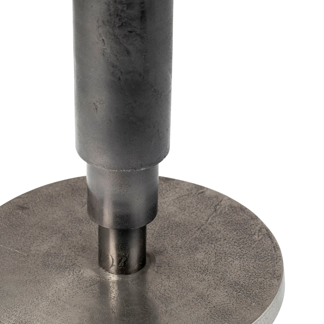 Higren Nickel Cast Aluminum Bistro Table, profile view