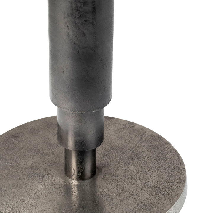 Higren Nickel Cast Aluminum Bistro Table, profile view