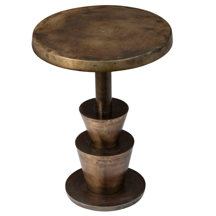 Kenna Brass-Finish Side Table, front view