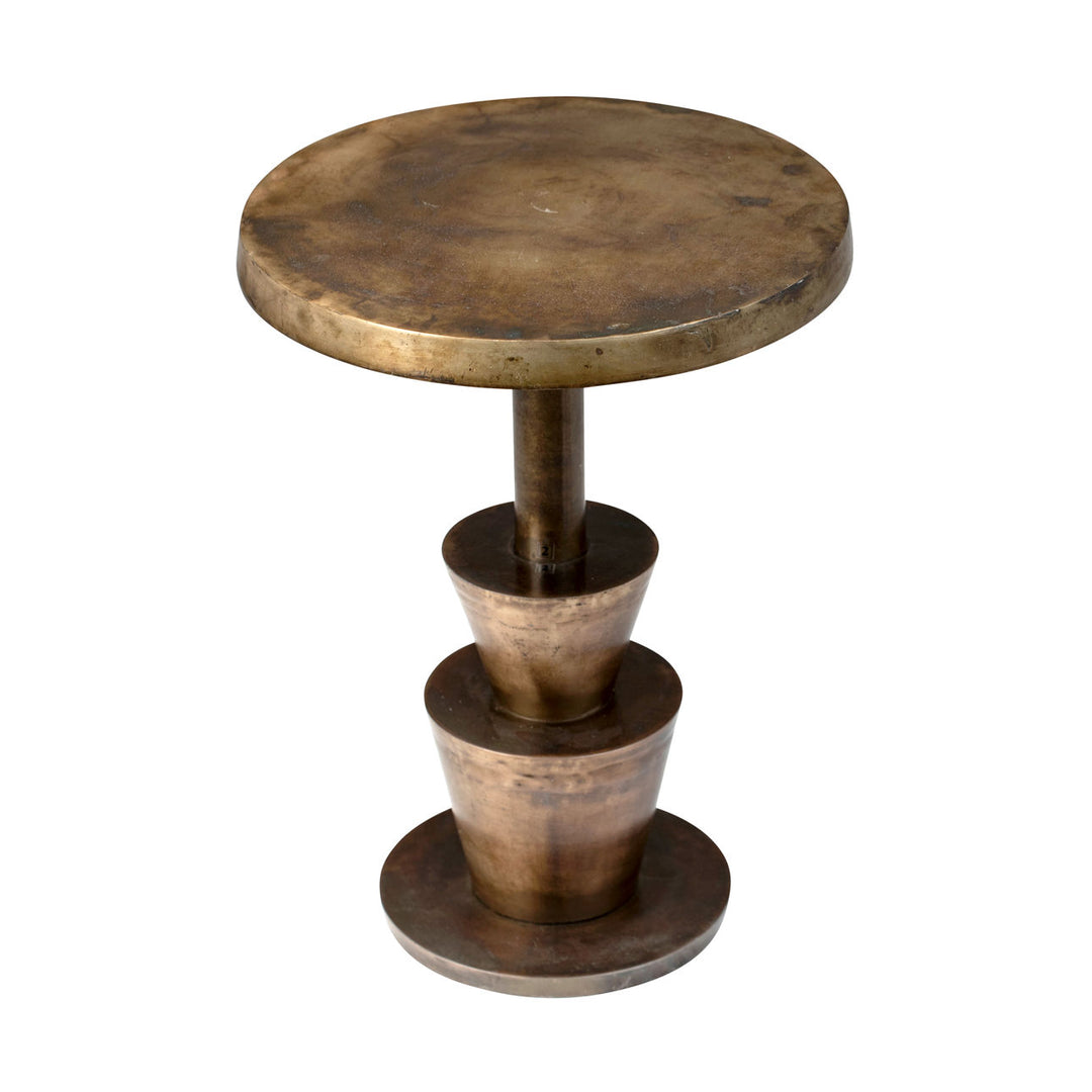 Kenna Brass-Finish Side Table, overhead view