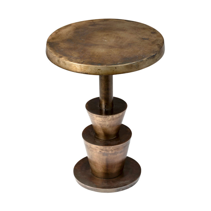 Kenna Brass-Finish Side Table, overhead view
