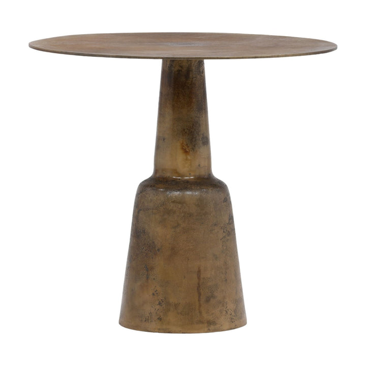 Golren Brass Cast Aluminum Bistro Table, three-quarter studio view