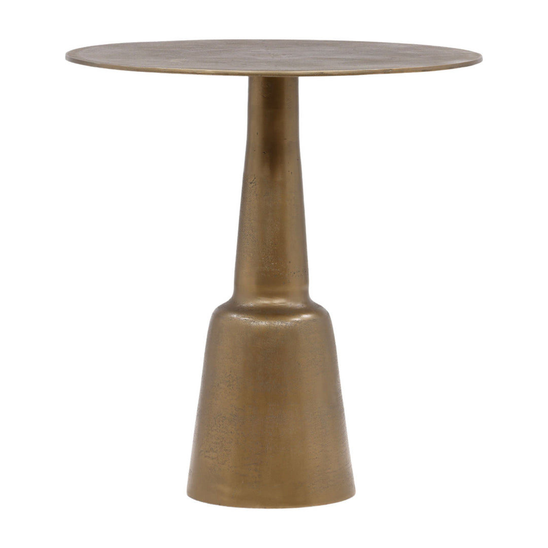 Golren Brass Cast Aluminum Counter Table, three-quarter studio view