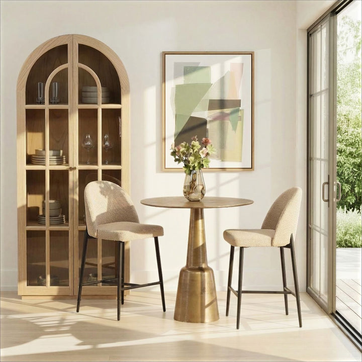 Golren Brass Cast Aluminum Counter Table, lifestyle view