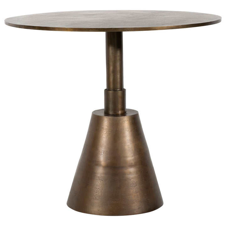Sunren Brass Cast Aluminum Bistro Table, three-quarter studio view