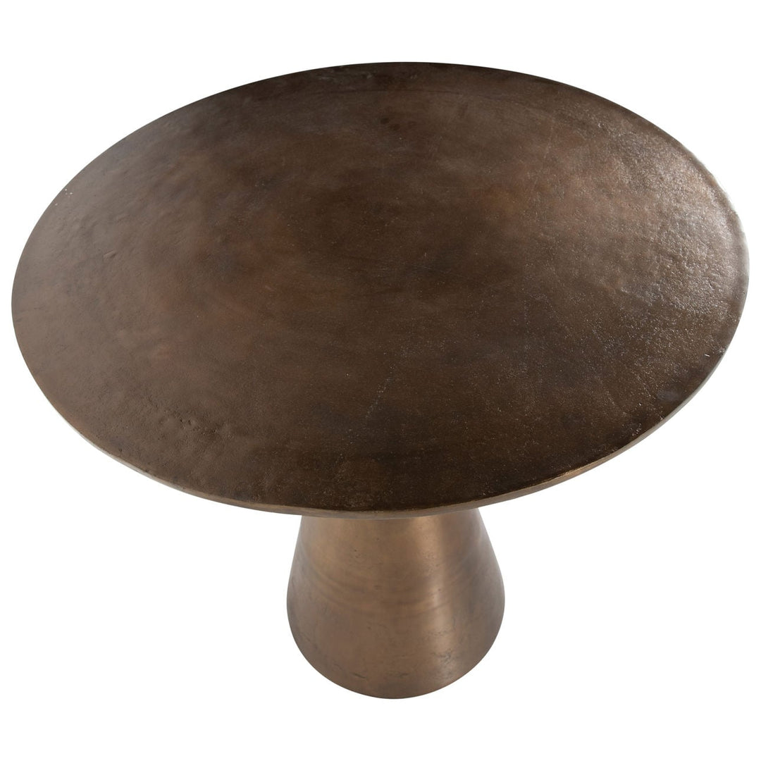 Sunren Brass Cast Aluminum Bistro Table, overhead view
