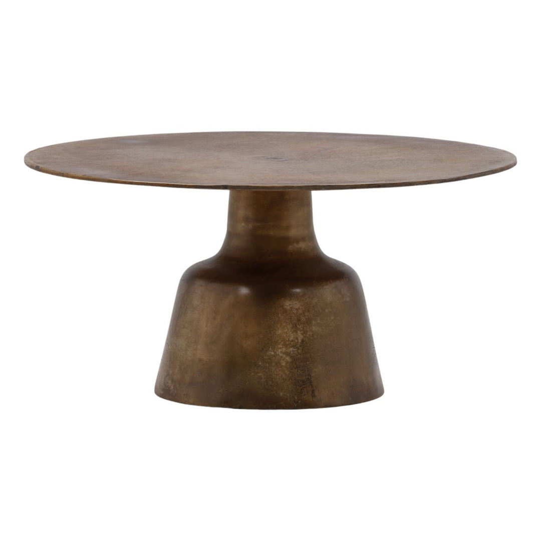 Galen Brass-Finish Coffee Table, three-quarter studio view