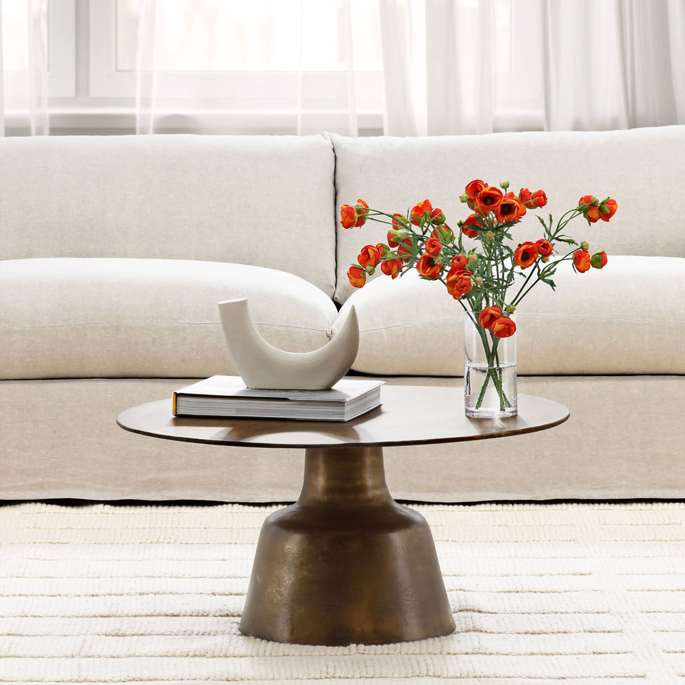Galen Brass-Finish Coffee Table, lifestyle view