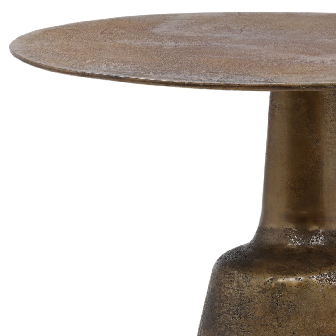Galen Antique Brass Dining Table, detail 3 view