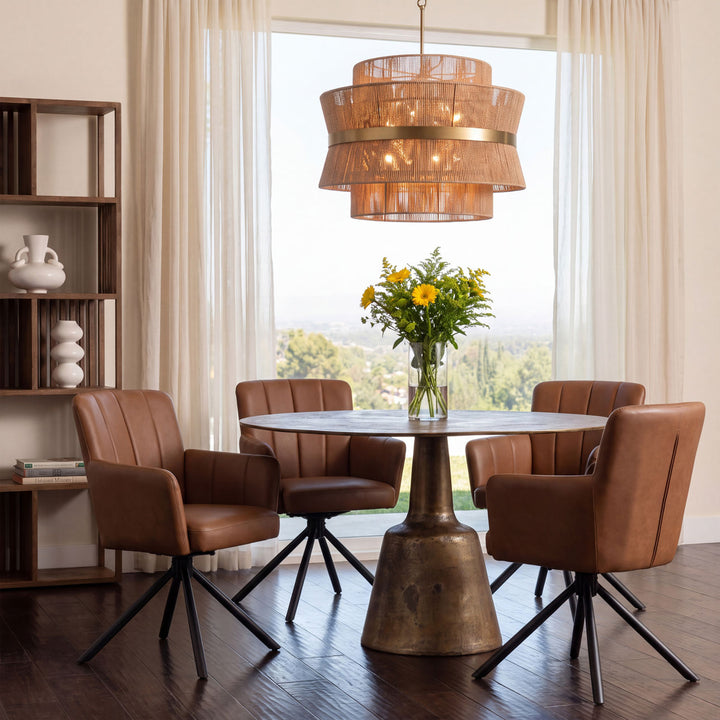 Galen Antique Brass Dining Table, alternate lifestyle view 2