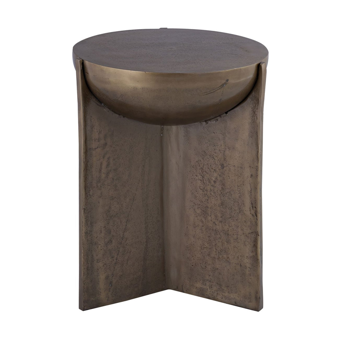 Brin Bronze-Finish Side Table, three-quarter studio view