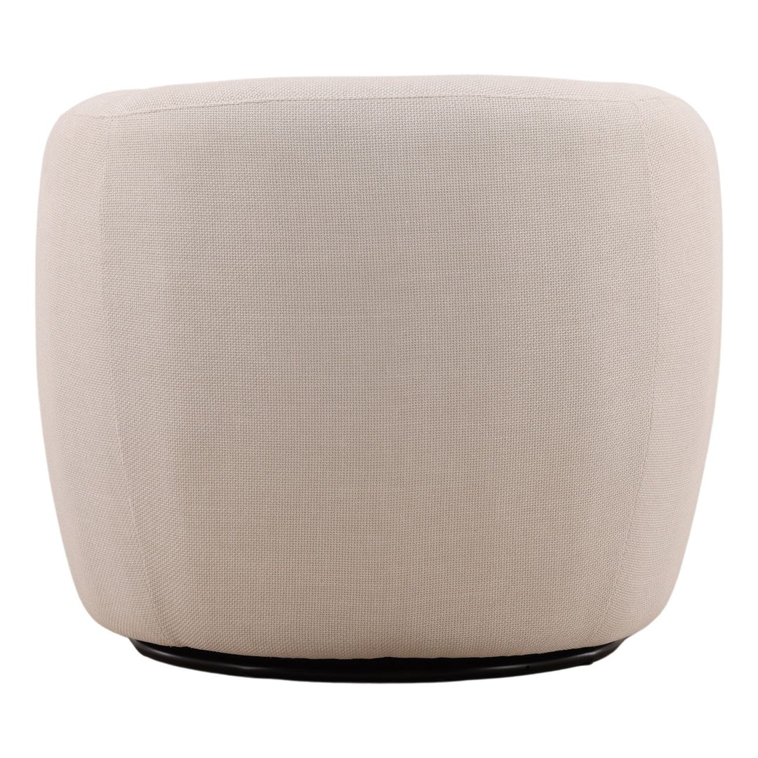 Millen Upholstered Swivel Chair, Cream, back view