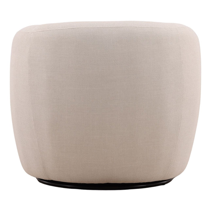 Millen Upholstered Swivel Chair, Cream, back view