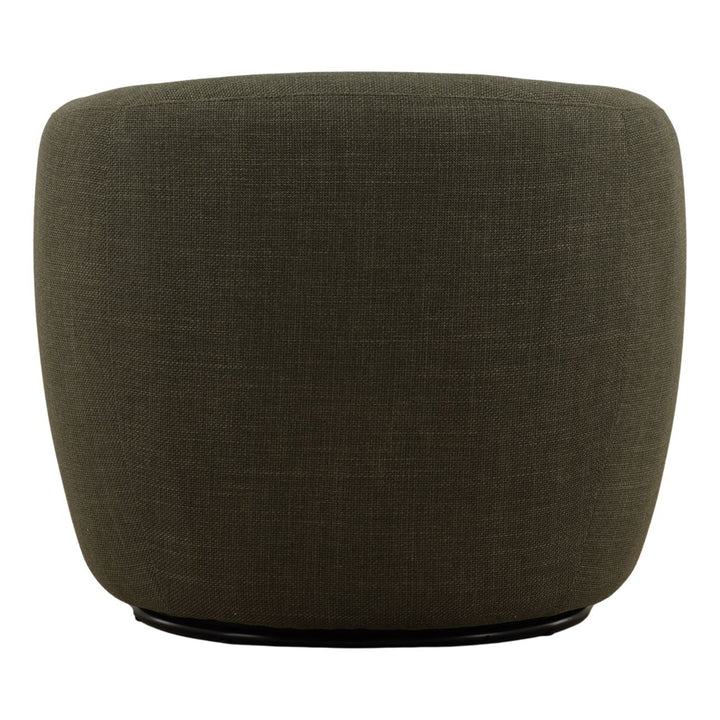Millen Upholstered Swivel Chair, Green, back view
