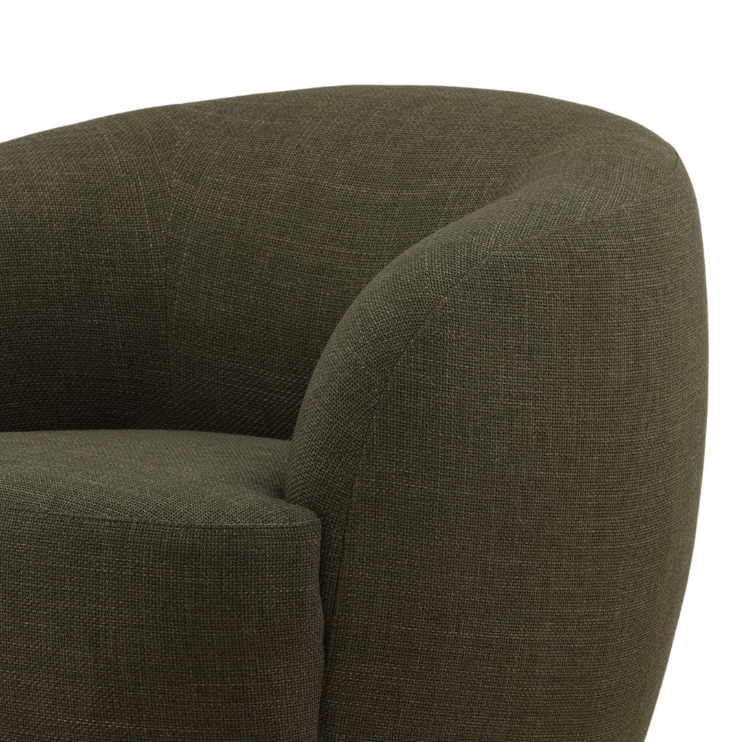 Millen Upholstered Swivel Chair, Green, detail 1 view