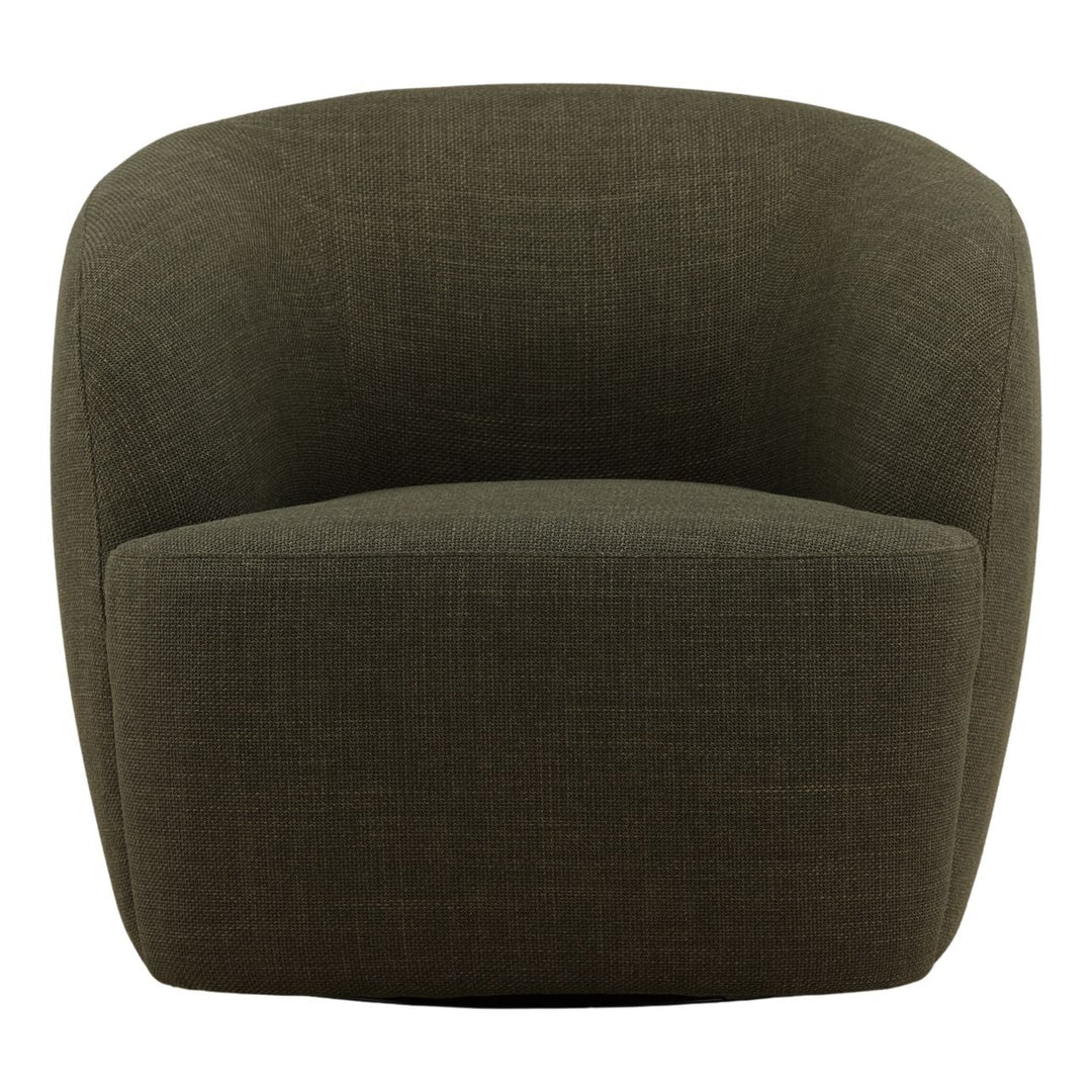 Millen Upholstered Swivel Chair, Green, front view