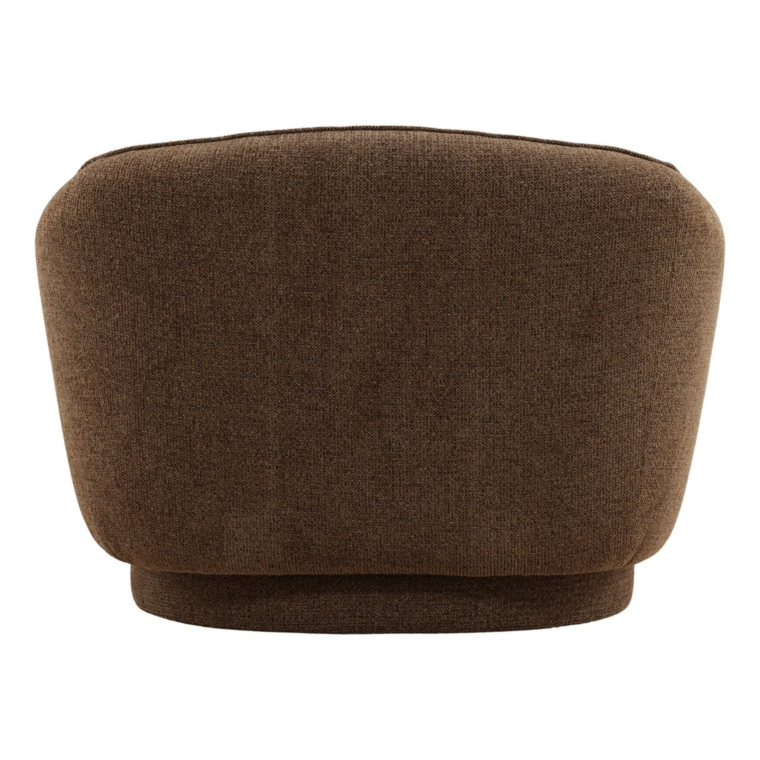 Parkell Chocolate Chenille Lounge Chair, back view