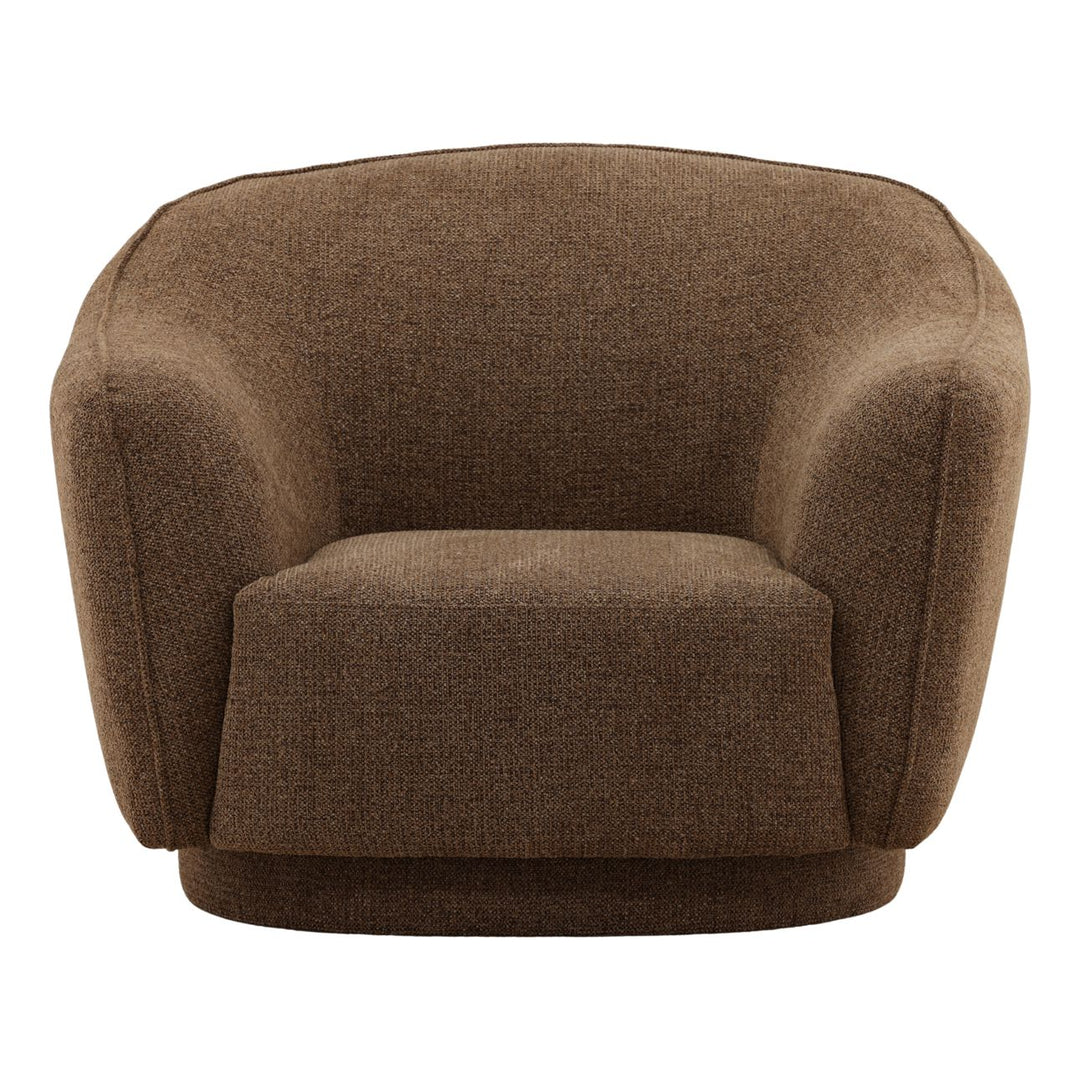 Parkell Chocolate Chenille Lounge Chair, front view