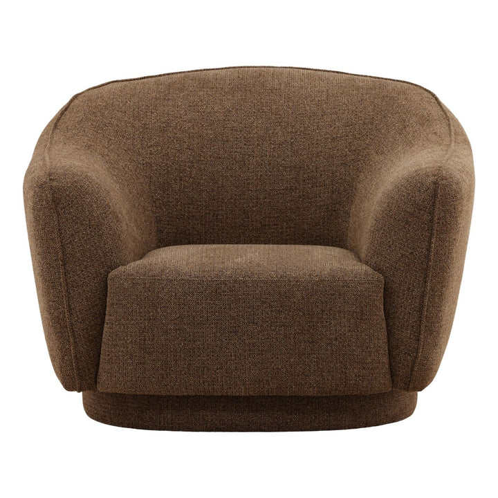 Parkell Chocolate Chenille Lounge Chair, front view