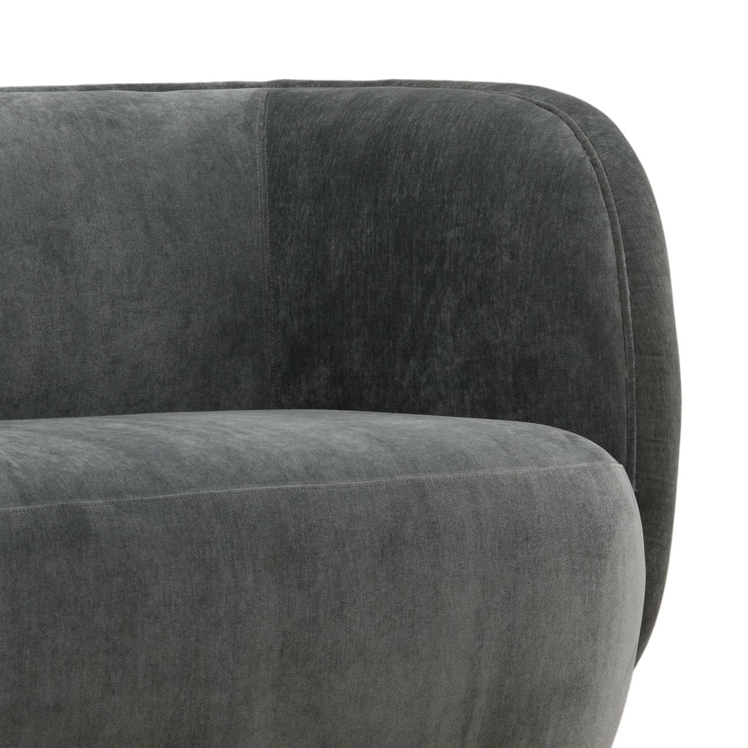 Glenwell Upholstered Sofa, Dust Blue Velvet, detail 2 view