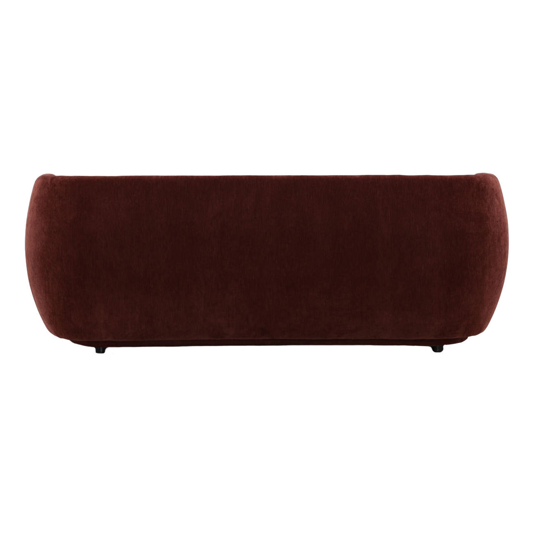 Glenwell Upholstered Sofa, Burgundy Chenille, back view