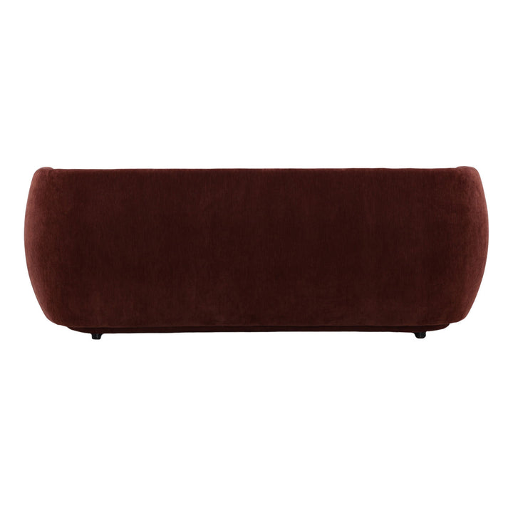 Glenwell Upholstered Sofa, Burgundy Chenille, back view