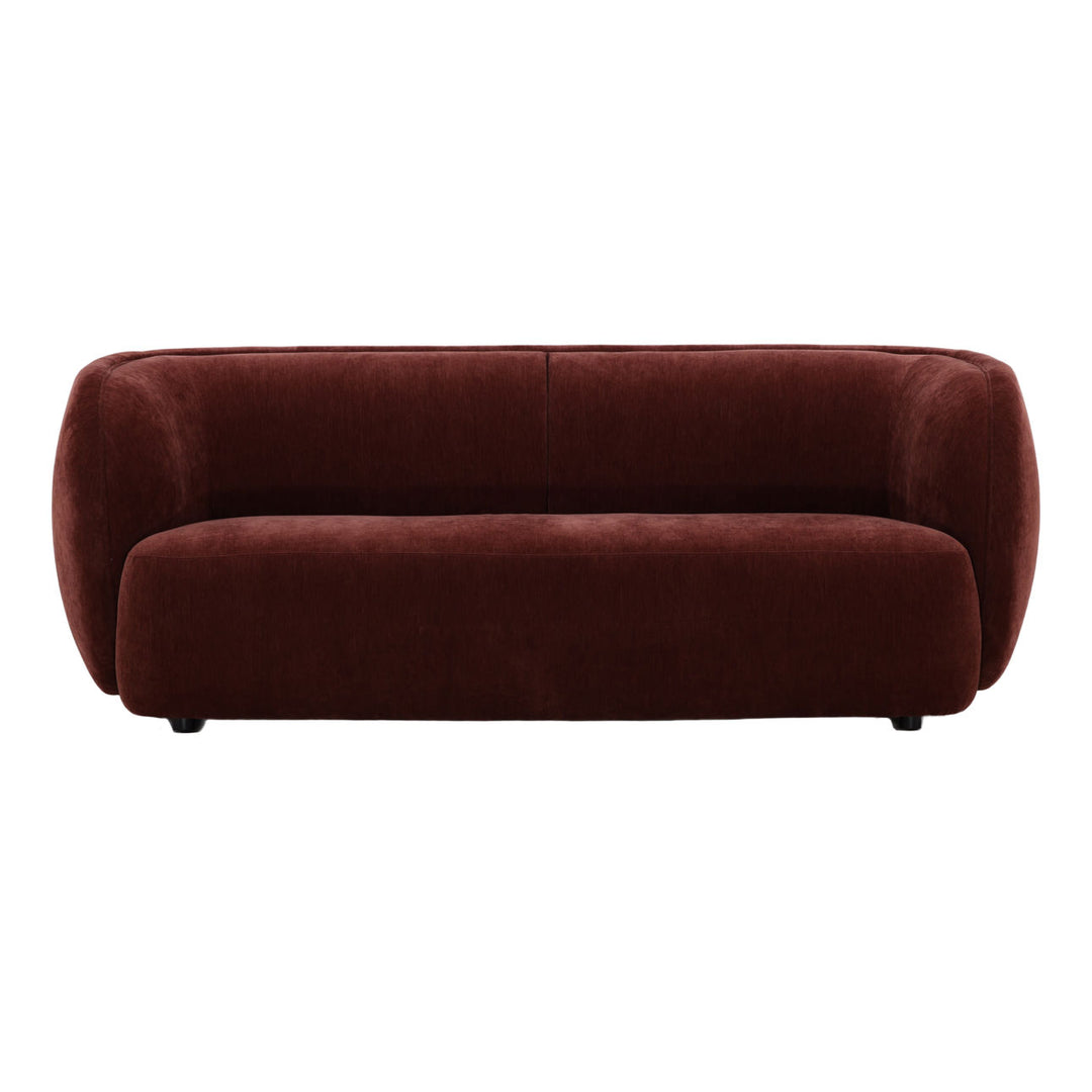 Glenwell Upholstered Sofa, Burgundy Chenille, front view