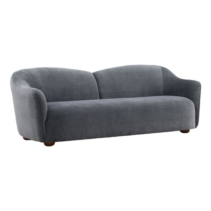 Franelle Upholstered Sofa, Blue, three-quarter studio view